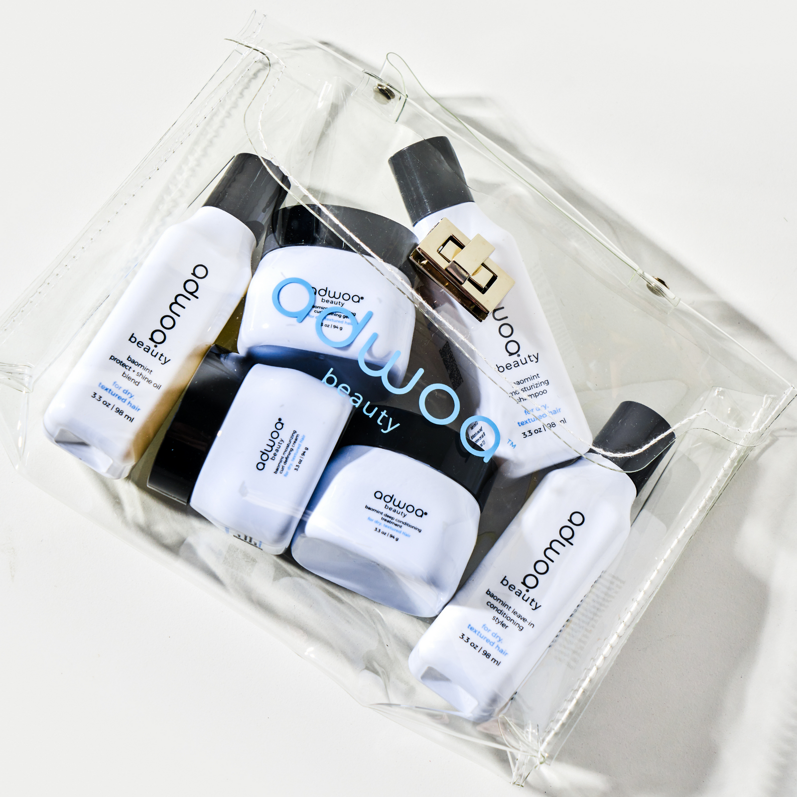 adwoa beauty vinyl travel clutch